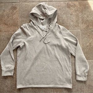 KIKIT Light Gray VNeck Hooded Sweatshirt Size Medium